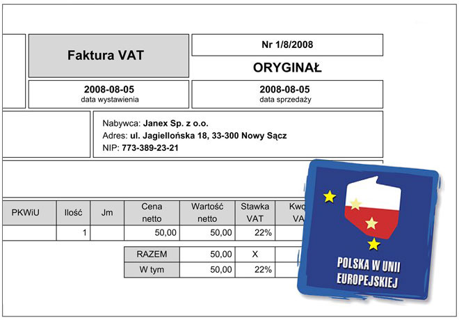 druki faktur w UE