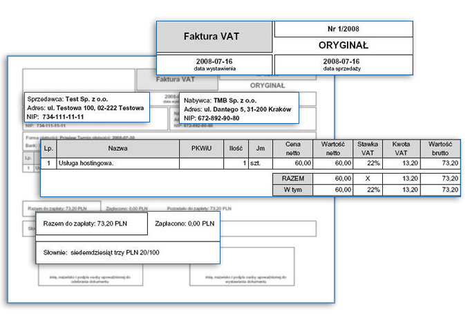 Faktura VAT wzór wzorowe wystawianie faktur