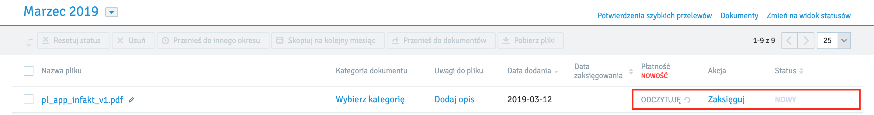 Automatyczne rozczytywanie faktury